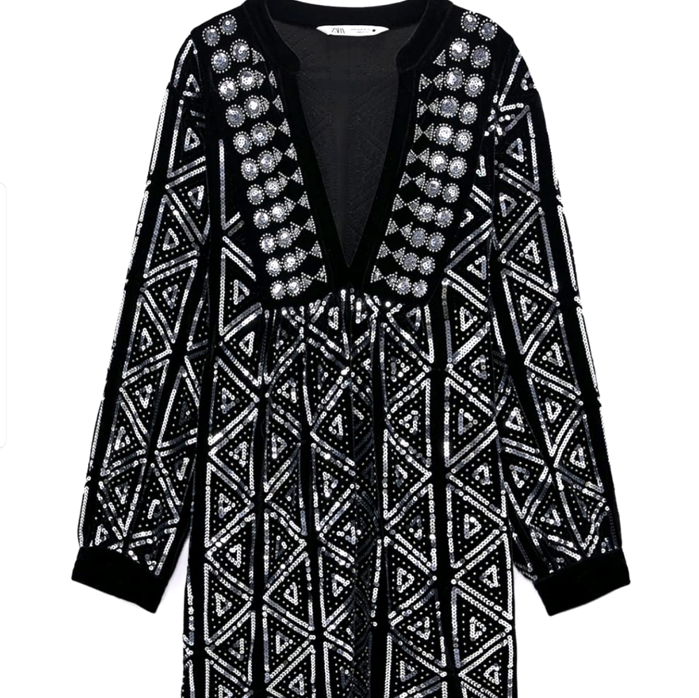 Sequined velvet tunic Dress M